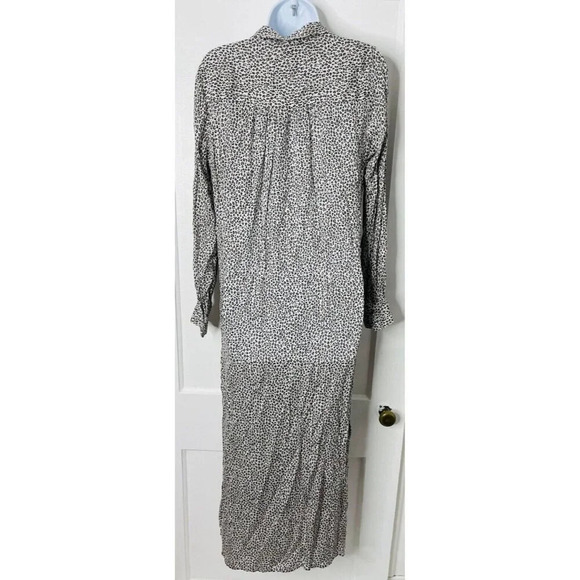 Amuse Society Maxi Dress XS/S Leopard Print Side Slit Button Up Breathable Boho - Picture 5 of 11